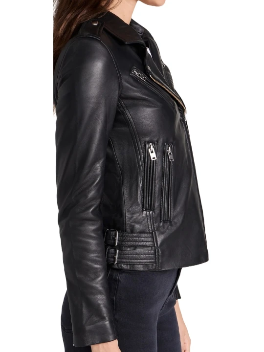 Soft Black Leather Moto Jacket
