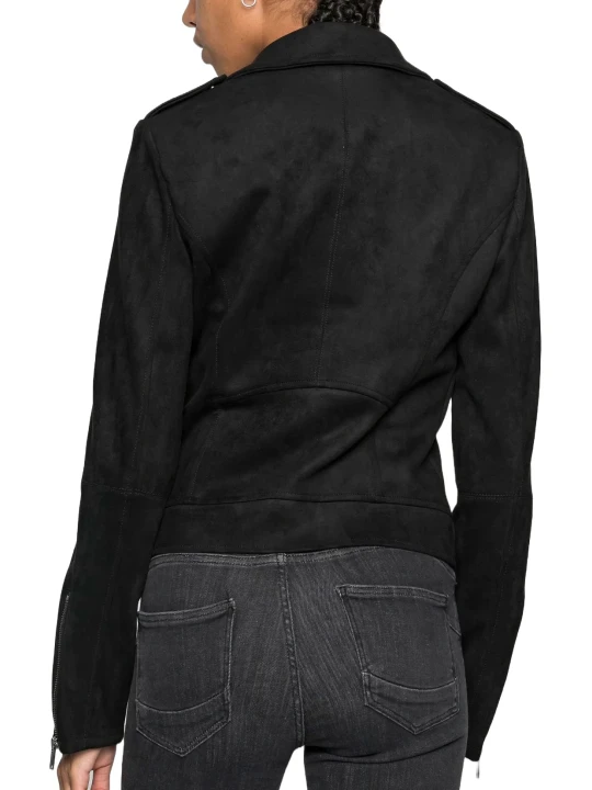 Suede Leather Biker Jacket Black Suede Leather Biker Jacket Black