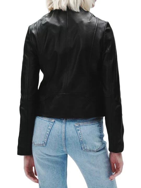 Women Leather Black Motorcycle Jacket
