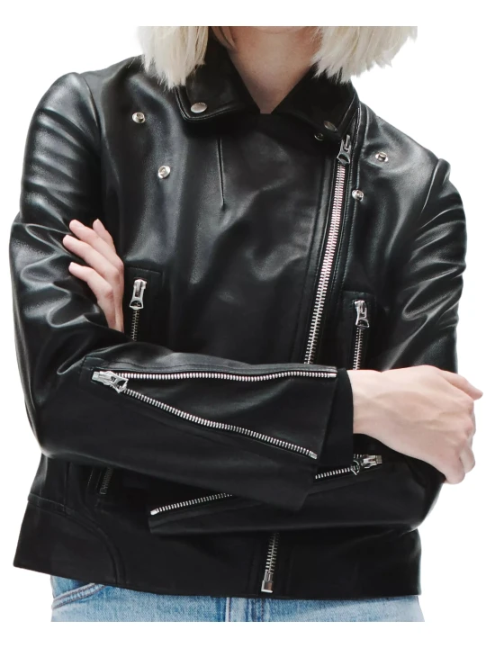 Women Leather Black Motorcycle Jacket