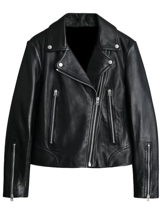 Women Leather Black Motorcycle Jacket