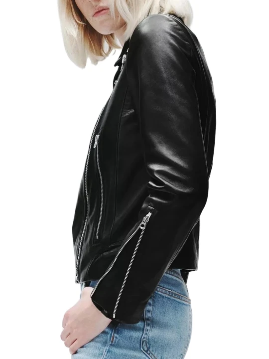 Women Leather Black Motorcycle Jacket