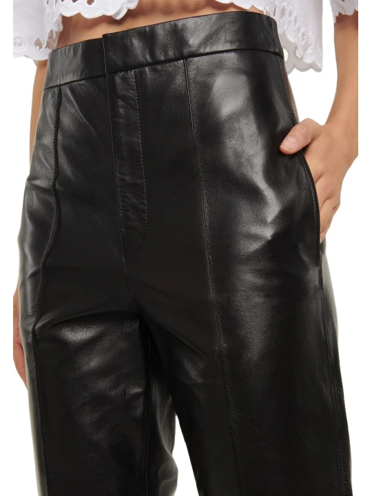 Back Pockets Black Leather Pants Back Pockets Black Leather Pants