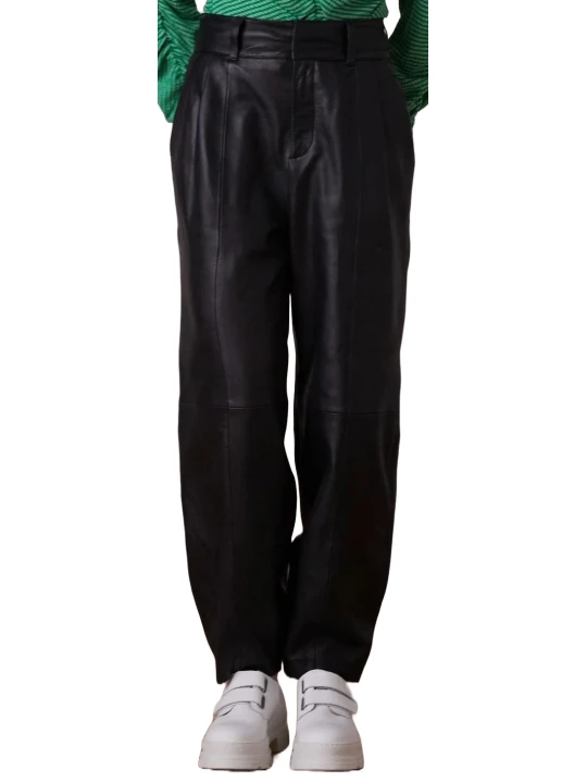 Black Leather Balloon Pants
