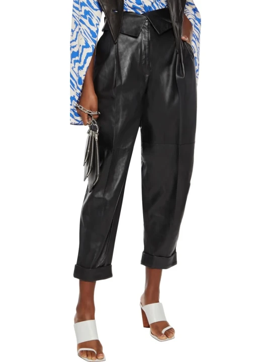 Black Leather Harem Pants