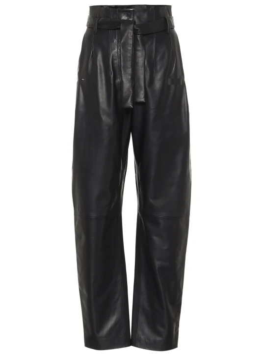 Black Leather Pants Straight Leg