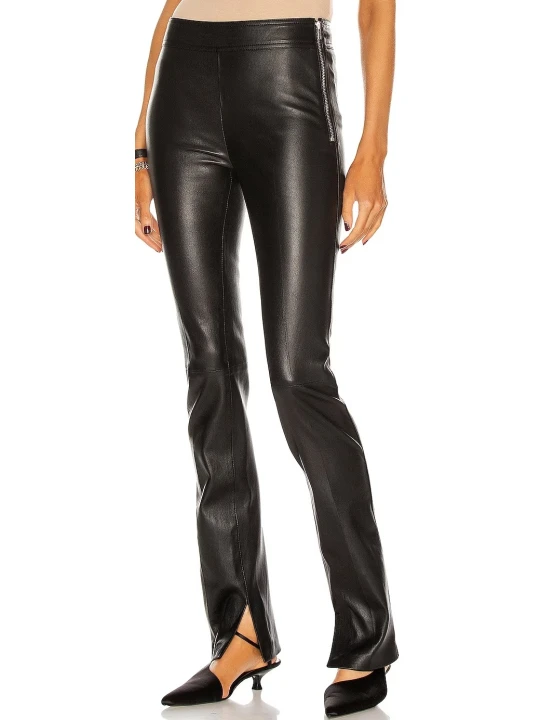 Black Leather Pants With Slits