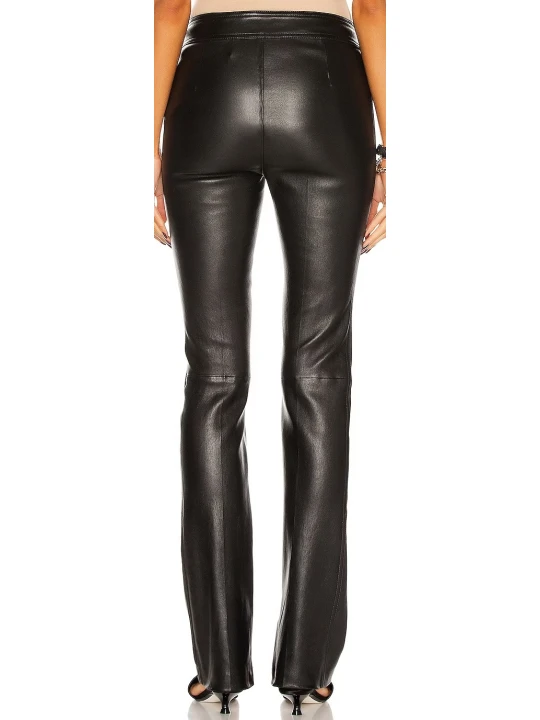 Black Leather Pants With Slits