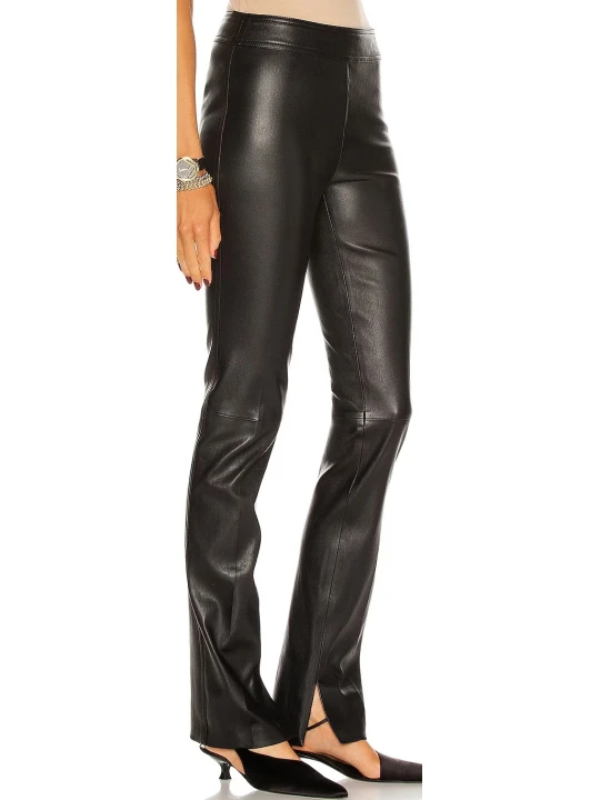 Black Leather Pants With Slits
