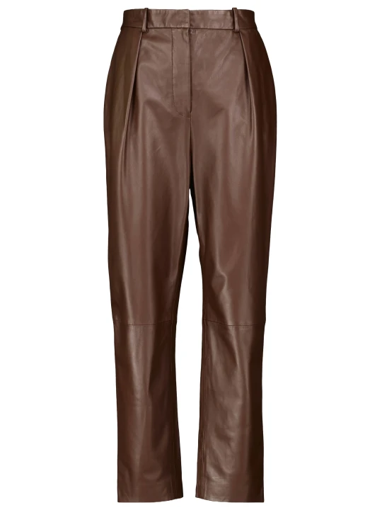  Brown Leather Low Rise Pants