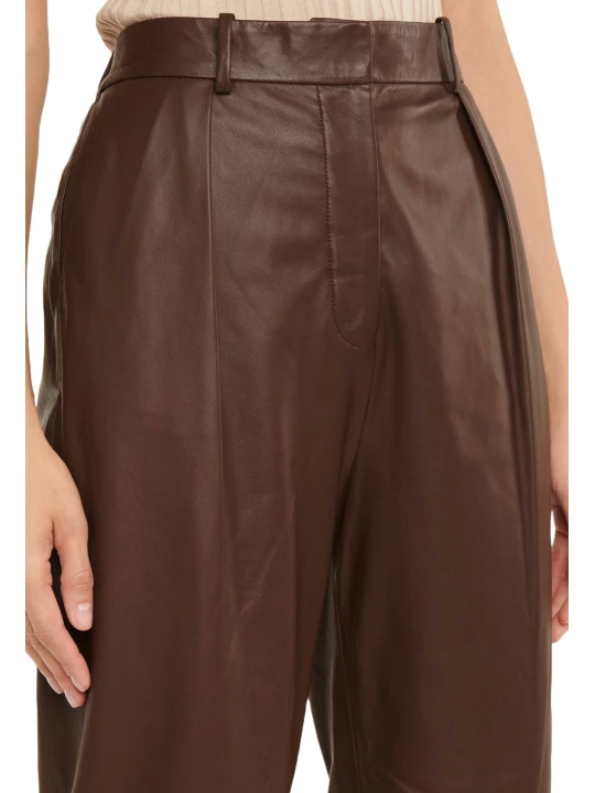  Brown Leather Low Rise Pants