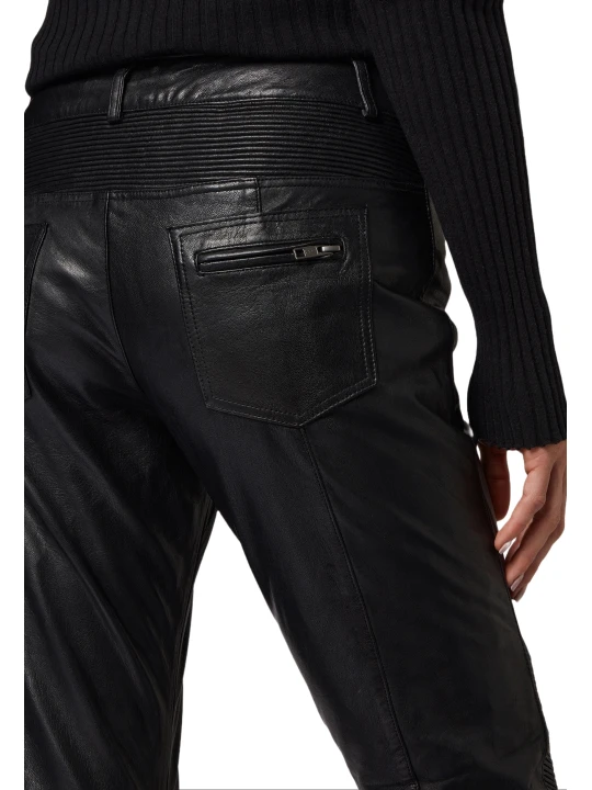 Female Black Leather Trousers