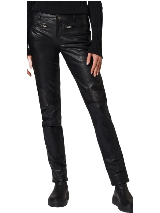 Female Black Leather Trousers