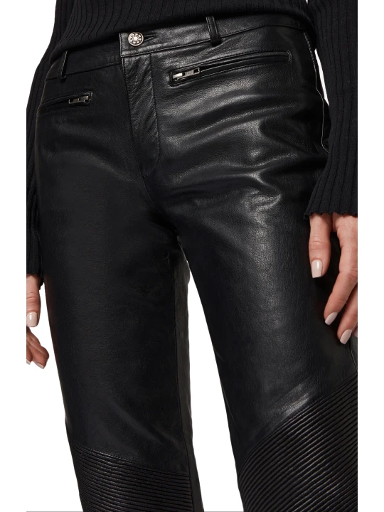 Female Black Leather Trousers