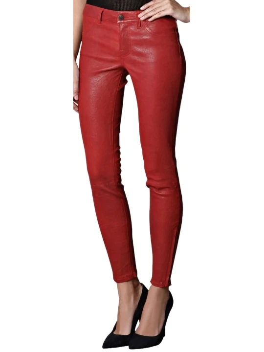 Fitted Red Trousers For Women
