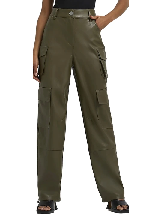 Dark Brown Leather Cargo Trouser