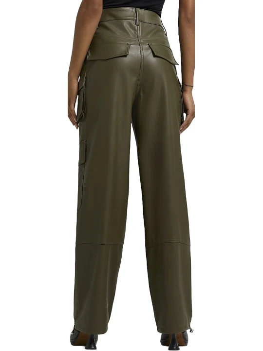 Dark Brown Leather Cargo Trouser