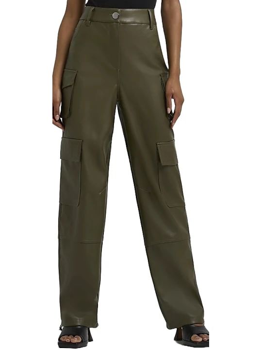 Dark Brown Leather Cargo Trouser