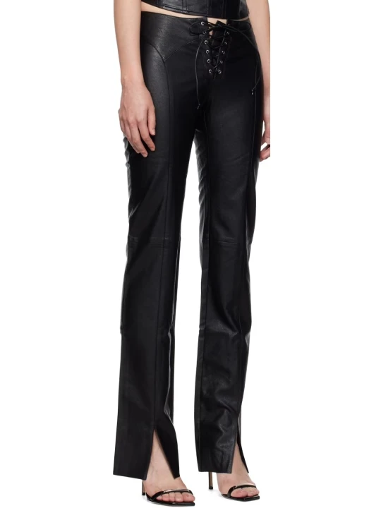 Lace Up Black Leather Pants Lace Up Black Leather Pants