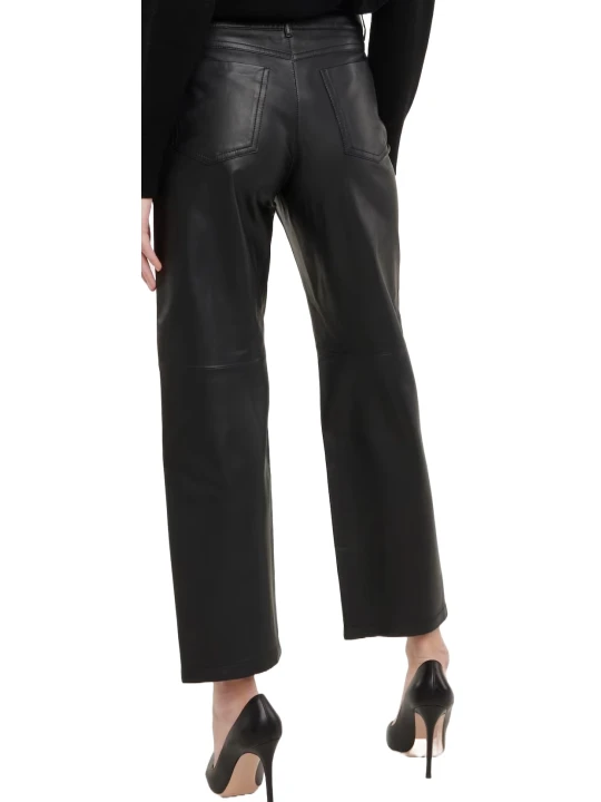 Leather Look Black Trousers