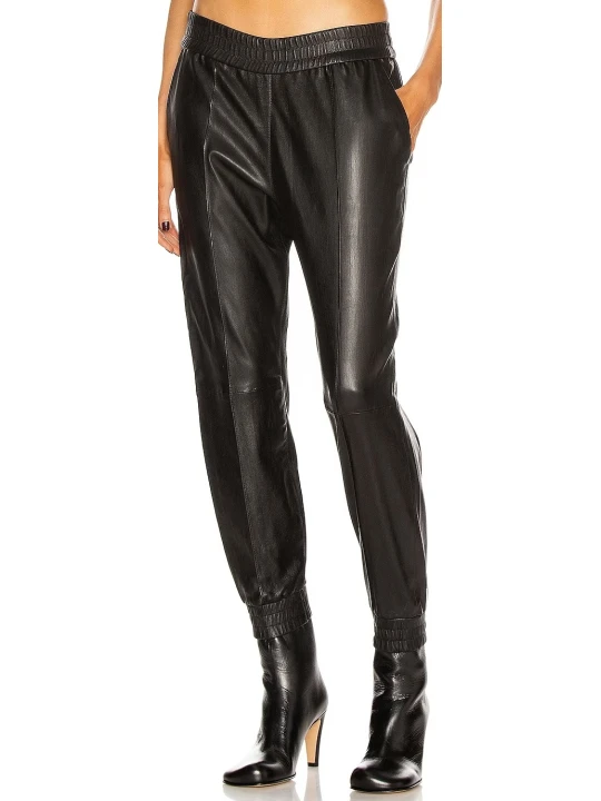 Leather Pants Long Black