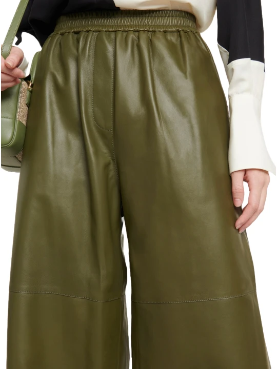 Olive Green Leather Pants