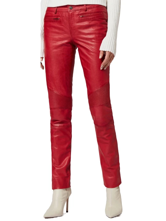 Red Leather Trouser Pants