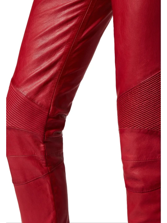 Red Leather Trouser Pants