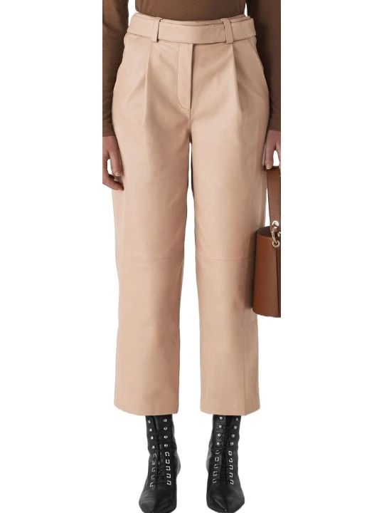Soft Beige Leather Pant