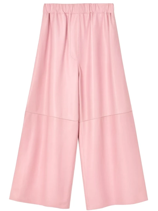 Wide Pink Leather Trouser