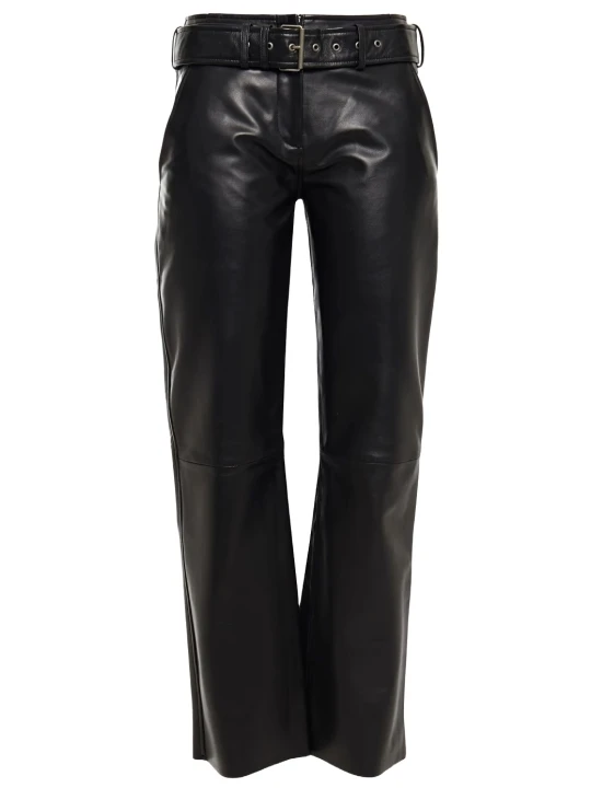 Zipped Black Leather Pants