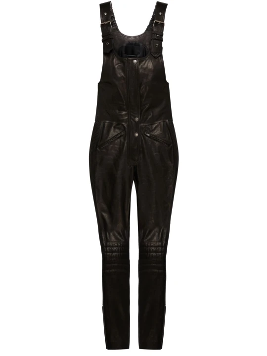 Ladies Straight Leg Leather Overall