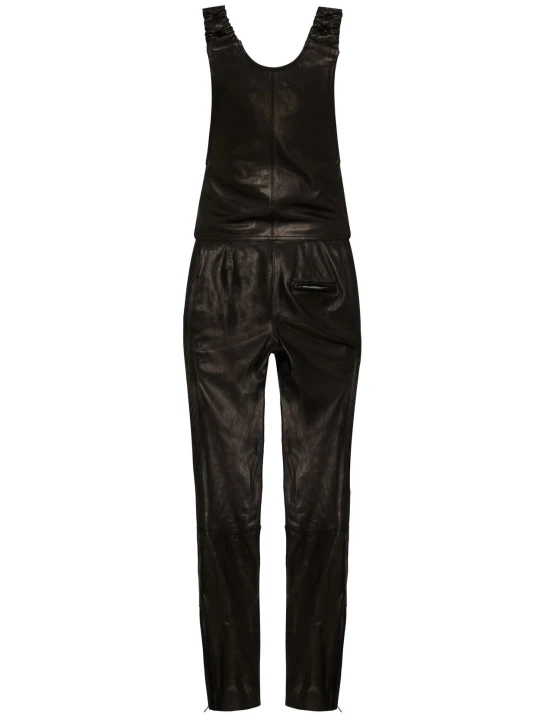 Ladies Straight Leg Leather Overall