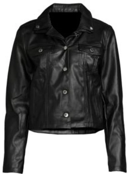 Black Real Moto Shirt Leather