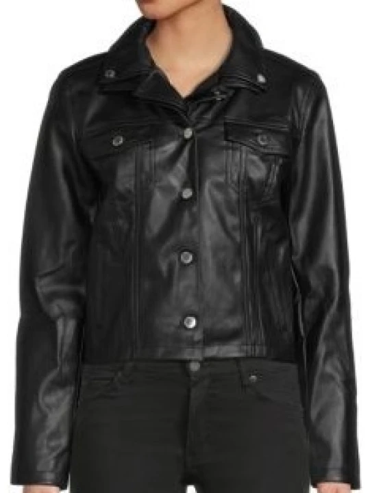 Black Real Moto Shirt Leather