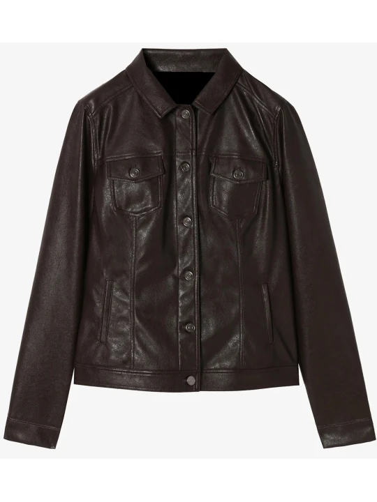 Classic Brown Leather Shirt