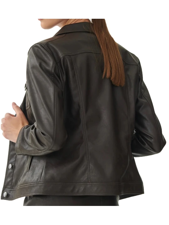 Classic Brown Leather Shirt