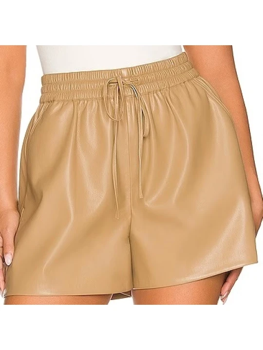 Beige Real leather short