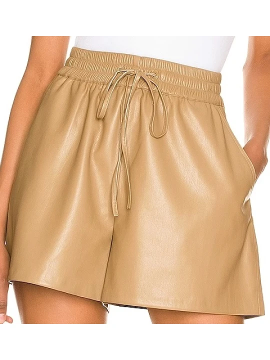 Beige Real leather short
