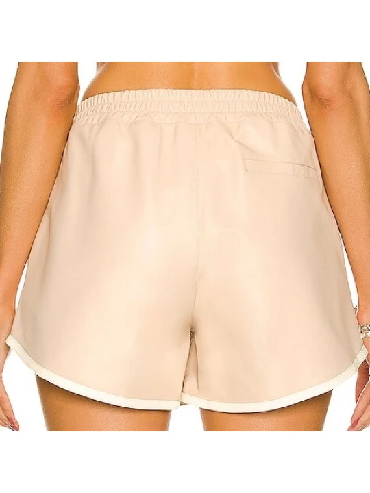 Beige Running Leather Short