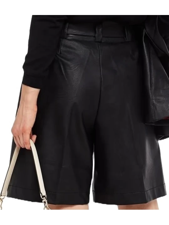 Bermuda Style Black Leather Short