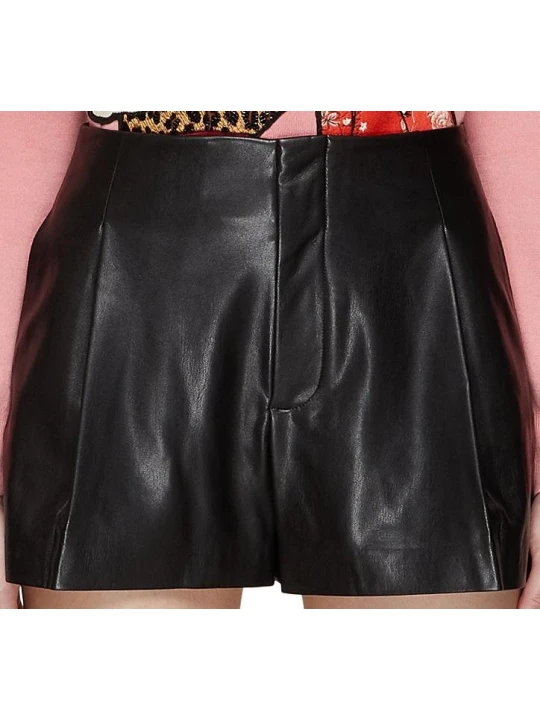 Black Leather Short With Pleats