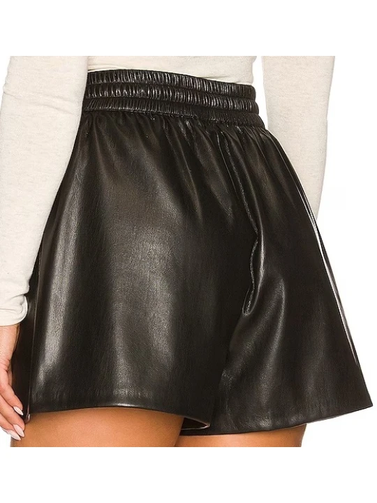 Black Real leather short Black Real leather short