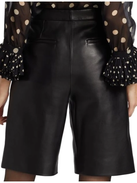 Black Soft Leather Short