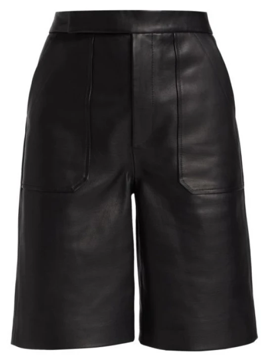 Black Soft Leather Short