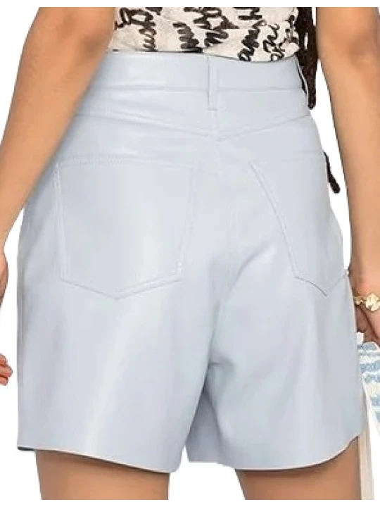 Blue Leather Short