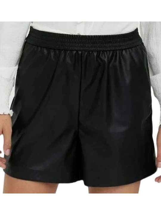 Casual Black Leather Short