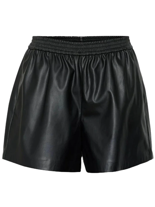 Casual Black Leather Short