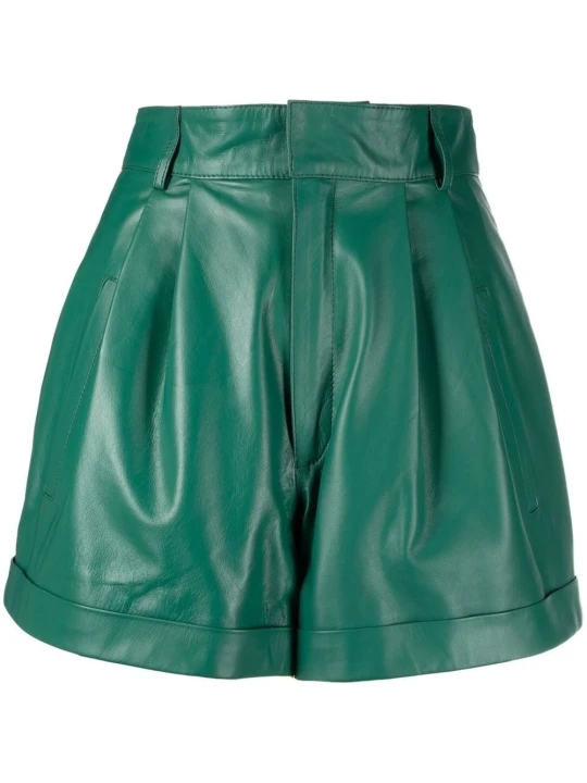 Genuine Green Leather Short
