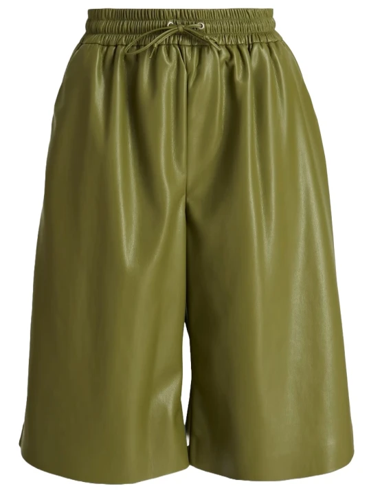 Green High Rise Leather Short 